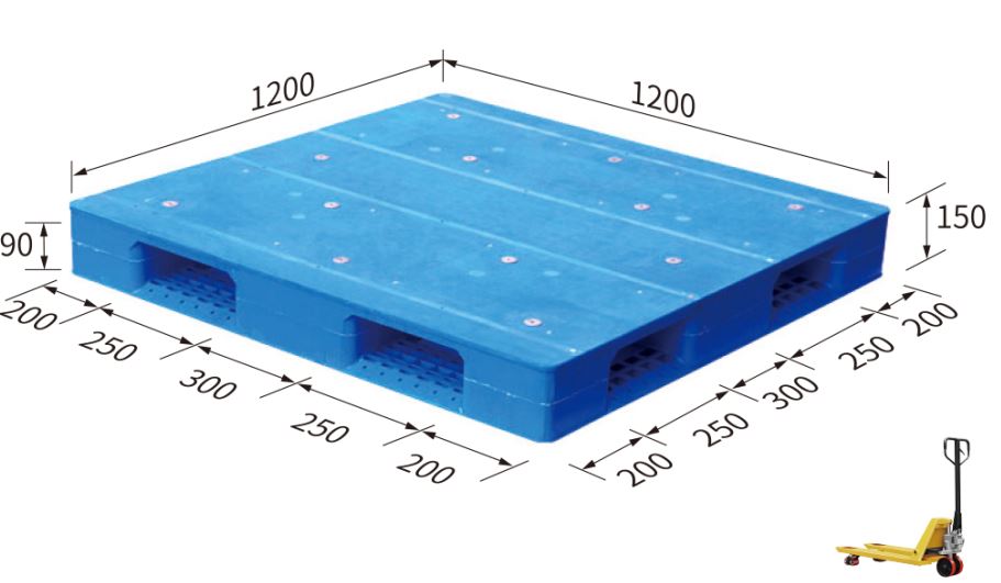 Pallet 1200x1200x150 (Flat surface, reversible)