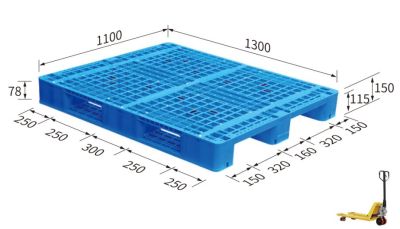 Pallet 1100x1300x150 ( grid surface, 3 runner)