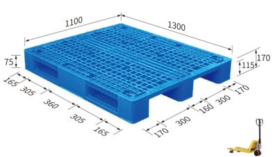 Pallet 1100x1300x170 ( grid surface, 3 runner)