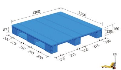 Pallet 1200x1200x150 ( 3 runner, flat surface)