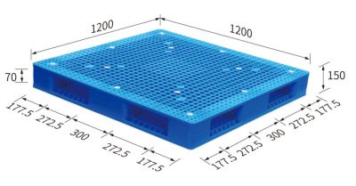 Pallet 1200x1200x150 (grid surface, reversible)