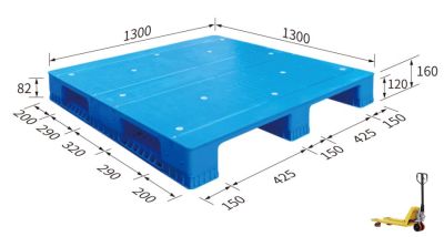 Pallet 1300x1300x160 ( Flat surface, 3 runner)