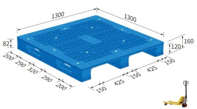Pallet 1300x1300x160 ( grid surface, 3 runner)